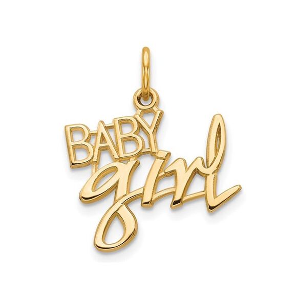 14K Yelllow Gold BABY GIRL Charm Pendant (NO CHAIN)
